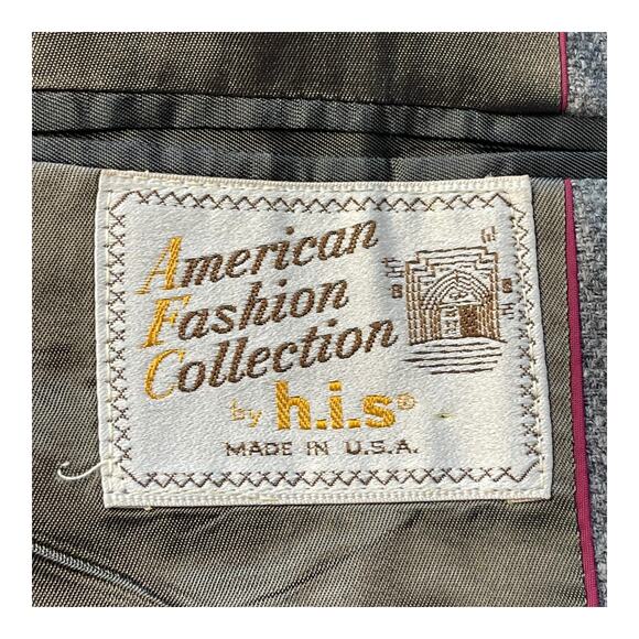 Vintage H.I.S Western Sports Coat 40R Tweed Suede Elbows Leather Buttons USA - Picture 5 of 7